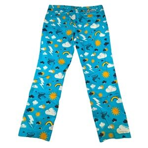 Royal & Awesome Mens Blue Weather Print Golf Pants Rainbow Lightning Tornado Sun